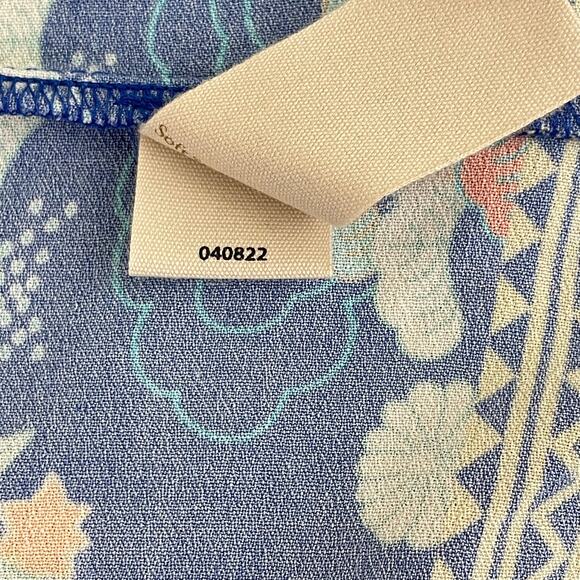 Soft Surroundings Cardigan Topper Women's L/XL Blue Yellow Floral Open Front - Picture 8 of 13